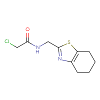 Chemical structure of 2-chloro-N-[(4,5,6,7-tetrahydro-1,3-benzothiazol-2-yl)methyl]acetamide - CSSB00116418379