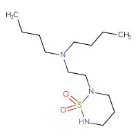 Chemical structure of 2-[2-(dibutylamino)ethyl]-1λ⁶,2,6-thiadiazinane-1,1-dione - CSMB06612535650