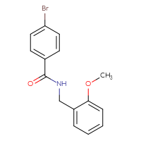 Chemical structure of 4-bromo-N-[(2-methoxyphenyl)methyl]benzamide - CSSB00000481532