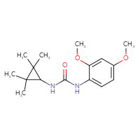 Chemical structure of 1-(2,4-dimethoxyphenyl)-3-(2,2,3,3-tetramethylcyclopropyl)urea - CSSB02053376149