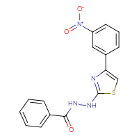 Chemical structure of N'-[4-(3-nitrophenyl)-1,3-thiazol-2-yl]benzohydrazide - CSSB00025736533