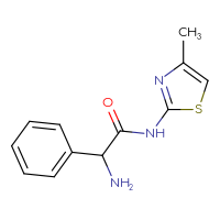 Chemical structure of 2-amino-N-(4-methyl-1,3-thiazol-2-yl)-2-phenylacetamide - CSSB00000646948