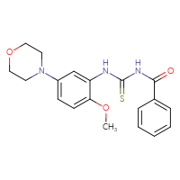 Chemical structure of 1-benzoyl-3-[2-methoxy-5-(morpholin-4-yl)phenyl]thiourea - CSSB00020636469