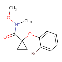 Chemical structure of 1-(2-bromophenoxy)-N-methoxy-N-methylcyclopropane-1-carboxamide - CSSB15033579330