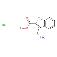 Chemical structure of methyl 3-(aminomethyl)-1-benzofuran-2-carboxylate hydrochloride - CSSB20963515667