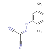 Chemical structure of 1-cyano-N-(2,5-dimethylphenyl)methanecarbohydrazonoyl cyanide - CSSB00043493169