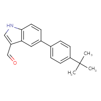 Chemical structure of 5-(4-tert-butylphenyl)-1H-indole-3-carbaldehyde - CSSB06583405038