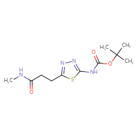 Chemical structure of tert-butyl N-{5-[2-(methylcarbamoyl)ethyl]-1,3,4-thiadiazol-2-yl}carbamate - CSSB02283621690