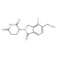 Chemical structure of 3-[5-(aminomethyl)-4-fluoro-1-oxo-2,3-dihydro-1H-isoindol-2-yl]piperidine-2,6-dione - CSSB20504697500