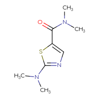 Chemical structure of 2-(dimethylamino)-N,N-dimethyl-1,3-thiazole-5-carboxamide - CSSB03551672965