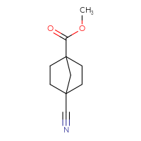 Chemical structure of methyl 4-cyanobicyclo[2.2.1]heptane-1-carboxylate - CSSB00010754778