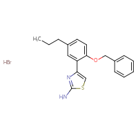 Chemical structure of 4-[2-(benzyloxy)-5-propylphenyl]-1,3-thiazol-2-amine hydrobromide - CSSB00020603935