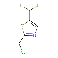 Chemical structure of 2-(chloromethyl)-5-(difluoromethyl)-1,3-thiazole - CSSB00120726415