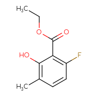 Chemical structure of ethyl 6-fluoro-2-hydroxy-3-methylbenzoate - CSSB00020956812