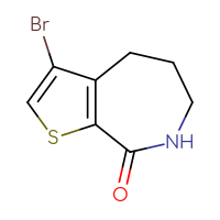 Chemical structure of 3-bromo-4H,5H,6H,7H,8H-thieno[2,3-c]azepin-8-one - CSSB06630657343