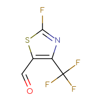 Chemical structure of 2-fluoro-4-(trifluoromethyl)-1,3-thiazole-5-carbaldehyde - CSSB02126449181
