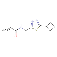 Chemical structure of N-[(5-cyclobutyl-1,3,4-thiadiazol-2-yl)methyl]prop-2-enamide - CSSB02389746172