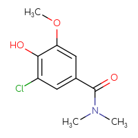 Chemical structure of 3-chloro-4-hydroxy-5-methoxy-N,N-dimethylbenzamide - CSSB01992341464