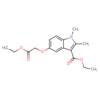 Chemical structure of ethyl 5-(2-ethoxy-2-oxoethoxy)-1,2-dimethyl-1H-indole-3-carboxylate - CSSB00028059339