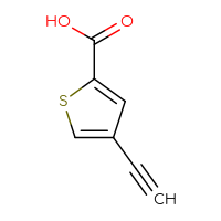 Chemical structure of 4-ethynylthiophene-2-carboxylic acid - CSSB00015930503