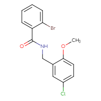 Chemical structure of 2-bromo-N-[(5-chloro-2-methoxyphenyl)methyl]benzamide - CSSB02043405720