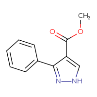 Chemical structure of methyl 3-phenyl-1H-pyrazole-4-carboxylate - CSSB00011213154