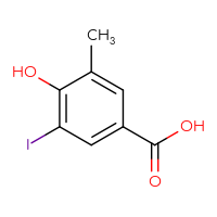 Chemical structure of 4-hydroxy-3-iodo-5-methylbenzoic acid - CSSB00020900095
