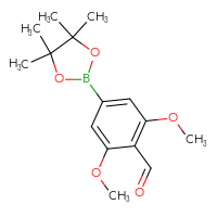 Chemical structure of 2,6-dimethoxy-4-(4,4,5,5-tetramethyl-1,3,2-dioxaborolan-2-yl)benzaldehyde - CSSB06262259581