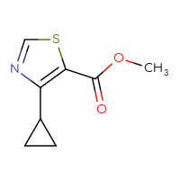 Chemical structure of methyl 4-cyclopropyl-1,3-thiazole-5-carboxylate - CSSB00000694135