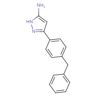 Chemical structure of 3-(4-benzylphenyl)-1H-pyrazol-5-amine - CSSB00015370845