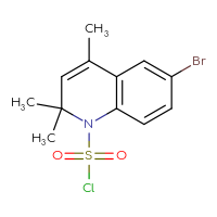 Chemical structure of 6-bromo-2,2,4-trimethyl-1,2-dihydroquinoline-1-sulfonyl chloride - CSSB21224772799