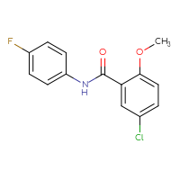 Chemical structure of 5-chloro-N-(4-fluorophenyl)-2-methoxybenzamide - CSSB00027983914