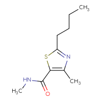 Chemical structure of 2-butyl-N,4-dimethyl-1,3-thiazole-5-carboxamide - CSSB01991376052