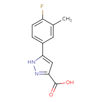 Chemical structure of 5-(4-fluoro-3-methylphenyl)-1H-pyrazole-3-carboxylic acid - CSSB00010214132