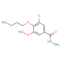 Chemical structure of 4-butoxy-3-chloro-5-methoxy-N-methylbenzamide - CSSB02006139823