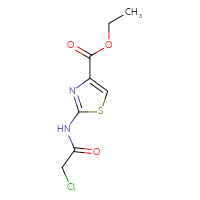 Chemical structure of ethyl 2-(2-chloroacetamido)-1,3-thiazole-4-carboxylate - CSSB00000041038