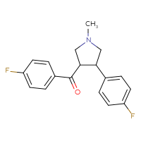 Chemical structure of 3-(4-fluorobenzoyl)-4-(4-fluorophenyl)-1-methylpyrrolidine - CSSB00025727056