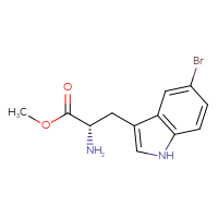 Chemical structure of methyl (2S)-2-amino-3-(5-bromo-1H-indol-3-yl)propanoate - CSSB20591803837