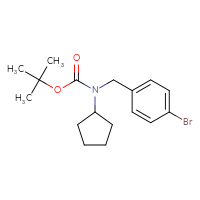 Chemical structure of tert-butyl N-[(4-bromophenyl)methyl]-N-cyclopentylcarbamate - CSSB02495350827