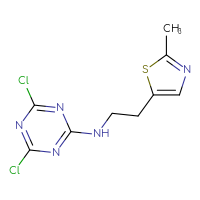 Chemical structure of 4,6-dichloro-N-[2-(2-methyl-1,3-thiazol-5-yl)ethyl]-1,3,5-triazin-2-amine - CSSB06756243561