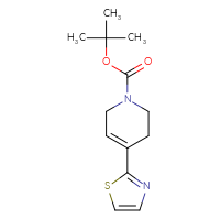Chemical structure of tert-butyl 4-(1,3-thiazol-2-yl)-1,2,3,6-tetrahydropyridine-1-carboxylate - CSSB00010409042