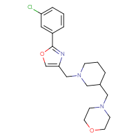 Chemical structure of 4-[(1-{[2-(3-chlorophenyl)-1,3-oxazol-4-yl]methyl}piperidin-3-yl)methyl]morpholine - CSSS00027424856