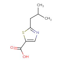Chemical structure of 2-(2-methylpropyl)-1,3-thiazole-5-carboxylic acid - CSSB00011266548