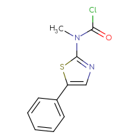 Chemical structure of N-methyl-N-(5-phenyl-1,3-thiazol-2-yl)carbamoyl chloride - CSSB14990427255
