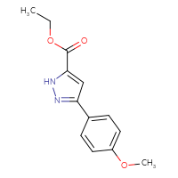 Chemical structure of ethyl 3-(4-methoxyphenyl)-1H-pyrazole-5-carboxylate - CSSB00000689676