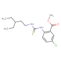 Chemical structure of methyl 5-chloro-2-{[(3-ethylpentyl)carbamothioyl]amino}benzoate - CSSB21432504258