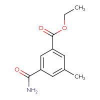 Chemical structure of ethyl 3-carbamoyl-5-methylbenzoate - CSSB01402450490