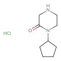 Chemical structure of 1-cyclopentylpiperazin-2-one hydrochloride - CSSB00102564524
