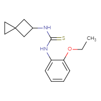 Chemical structure of 1-(2-ethoxyphenyl)-3-{spiro[2.3]hexan-5-yl}thiourea - CSSB01900384416
