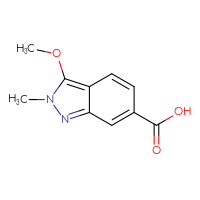 Chemical structure of 3-methoxy-2-methyl-2H-indazole-6-carboxylic acid - CSSB00010243739